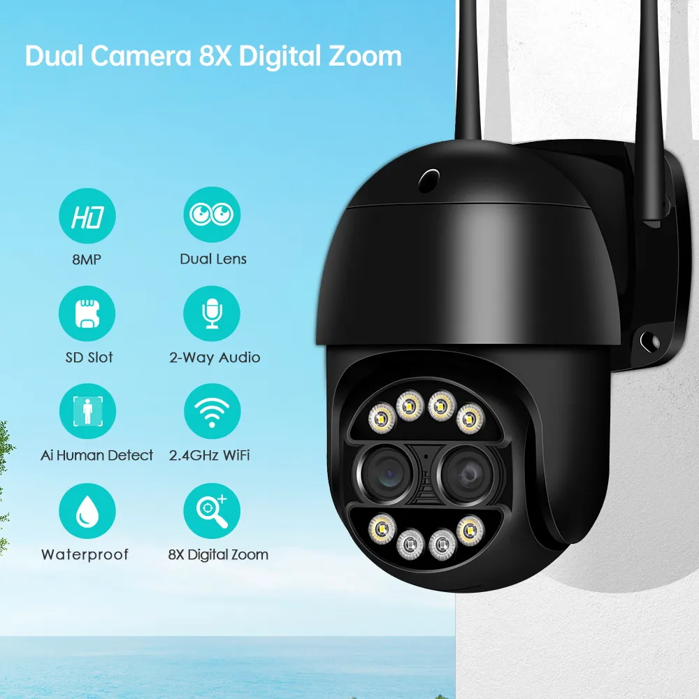 Caméra PTZ IP 8MP avec Zoom 8x - 4